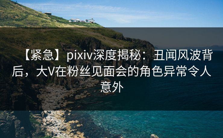 【紧急】pixiv深度揭秘:丑闻风波背后,大V在粉丝见面会的角色异常令人意外 【紧急】pixiv深度揭秘:丑闻风波背后,大V在粉丝见面会的角色异常令人意外