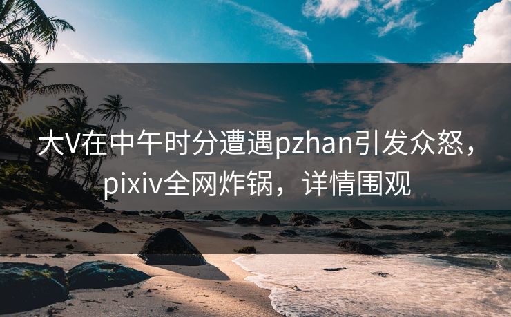 大V在中午时分遭遇pzhan引发众怒，pixiv全网炸锅，详情围观