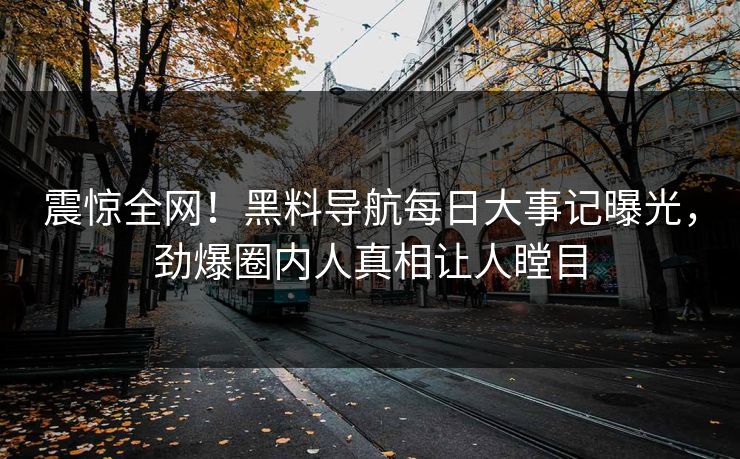 震惊全网！黑料导航每日大事记曝光，劲爆圈内人真相让人瞠目