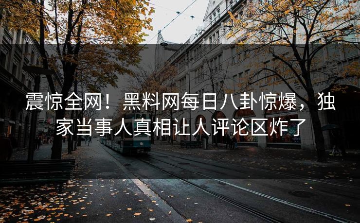 震惊全网！黑料网每日八卦惊爆，独家当事人真相让人评论区炸了