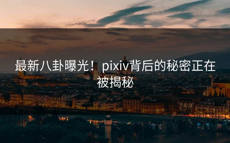 最新八卦曝光！pixiv背后的秘密正在被揭秘