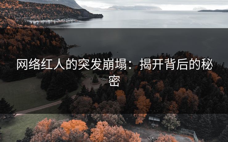 网络红人的突发崩塌：揭开背后的秘密
