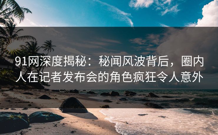 91网深度揭秘：秘闻风波背后，圈内人在记者发布会的角色疯狂令人意外