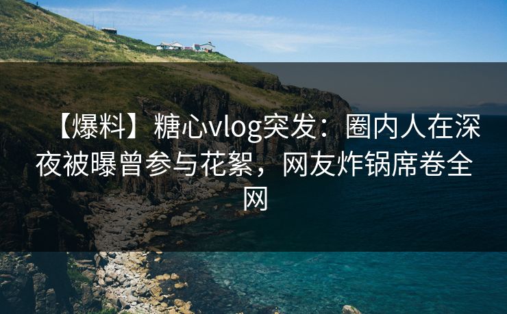 【爆料】糖心vlog突发：圈内人在深夜被曝曾参与花絮，网友炸锅席卷全网