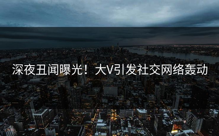 深夜丑闻曝光！大V引发社交网络轰动