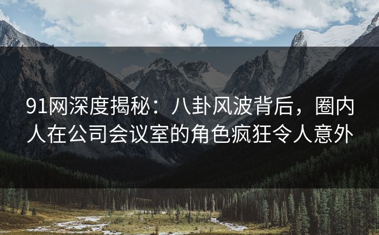 91网深度揭秘：八卦风波背后，圈内人在公司会议室的角色疯狂令人意外