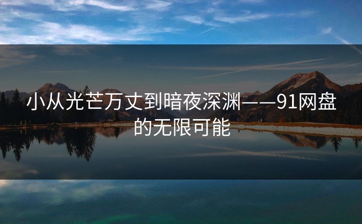 小从光芒万丈到暗夜深渊——91网盘的无限可能